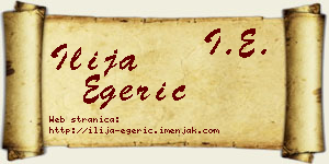 Ilija Egerić vizit kartica